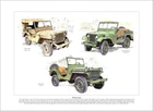 Fine Art Print depicting WILLYS' JEEP MA MB M38A1 models - WWII Vietnam Korea
