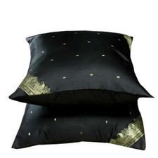 Black-Decorative handcrafted Cushion Cover,Throw Pillow case Euro Sham-6 Sizes