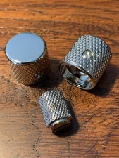 NICKEL Plated - Solid Brass / Telecaster Knurled Guitar Knobs & Switch Tip Set