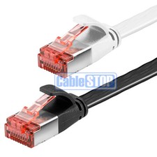 CAT 6 RJ45 FLAT U/FTP Ethernet CAT6 Network Cable Internet LAN Patch Lead Lot