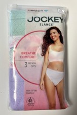 Jockey Elance 100 Cotton Panties Size 6 or 10 French Cuts Set/3