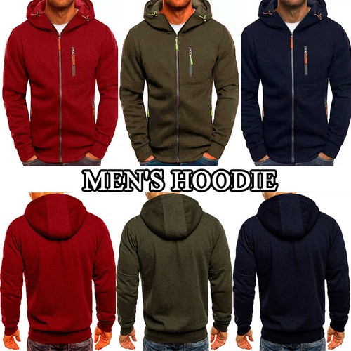 Men's Zip Up Hoodie Winter Sweatshirt Fleece Sherpa Warm Jacket Heavyweight