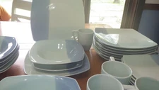 Blue Stoneware Dinnerware Set Studio Colortone Blue Service for 8 NWOT 7 bowls