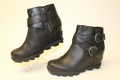 Sorel Joan Of Arctic Wedge II Buckle Womens 7 38 Leather Ankle Boots NL3360-010