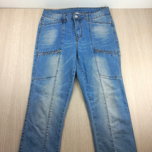 Rockman's Denim Biker Jeans Women's Size 10 Mid Rise Stretch Skinny Distressed