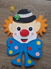 Tonkarton Fensterbild Clown-Kopf in blau/Karneval/Fasching Hobbyauflösung
