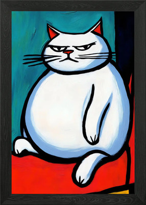 mürrische Katze gerahmtes Wandbild Poster Leinwanddruck Bild