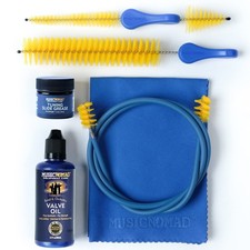 6 pc Trumpet Cornet Cleaning Care Kit Formulas Instructions Storage Bag MN770