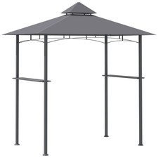 Outsunny Outdoor Double-tier BBQ Gazebo Shelter Grill Canopy Barbecue Tent