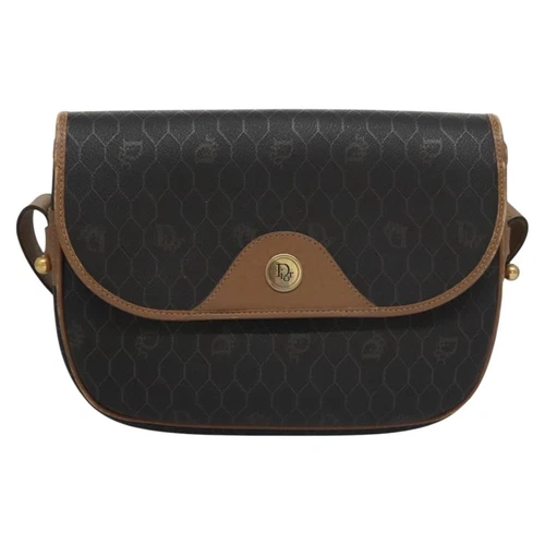 Sac bandoulière Dior en toile noire nid d'abeille authentique