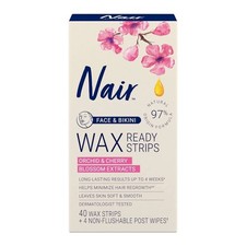  3 packs Nair Face and Bikini Hair Removal Wax Ready Strips, 40 wax strips