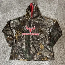 Realtree Hoodie Womens Medium Camo Hunting Pullover Sweatshirt Pink Logo Outdoor