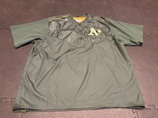 Athletics MLB Majestic Green On-Base Field Training Half Zip Pullover Jacket 3XL