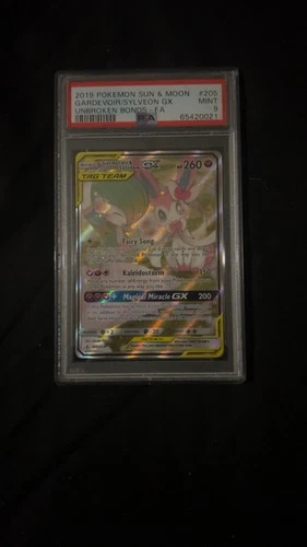 PSA 9 Pokémon 2019 Unbroken Bonds Gardevoir & Sylveon GX Alt FA 205/214 “Mint”