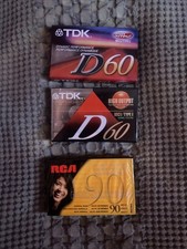 Lot 3 2 New TDK D60 High Output IECI/TYPE I RCA 90 blank Audio Cassette Tape