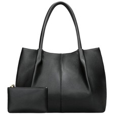 Tote Bag for Women Vegan Leather Shoulder Purse Large Capacity Travel Bag Bl...