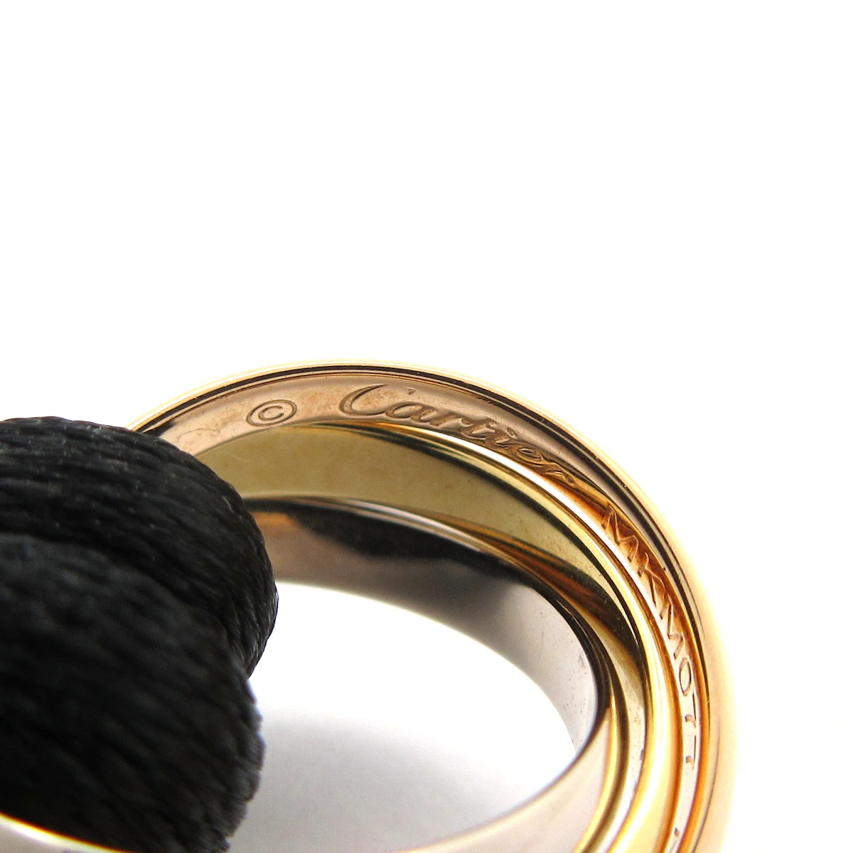 Cartier Trinity Cord Bracelet B6016700 18K Tri-color Black