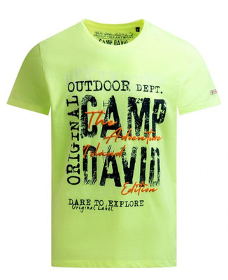 Camp David T-Shirt Rundhals mit Logo Prints neon lime CB2600-3813-67