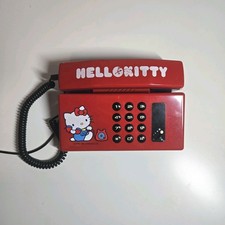 Hello Kitty Sanrio Telephone Vintage 1980s Red Retro Phone Japan USED