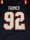 JOSHUA FARMER NEW ENGLAND PATRIOTS AUTOGRAPHED CUSTOM BLUE XL JERSEY JSA COA — photo 3