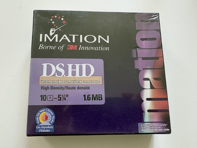 Nagelneue alte Lager Imation 5,25'' Disketten 1,6 MB / 1,2 MB formatiert. Versiegelt