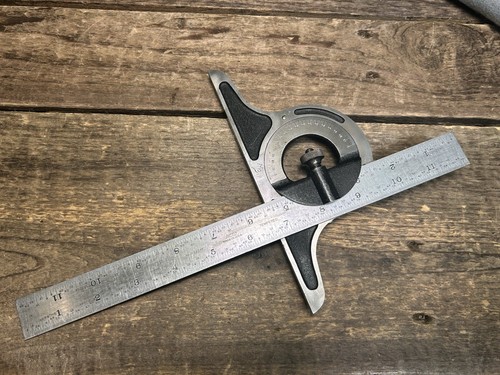 Vintage Lufkin No.C-2504R 12" Combo Square w/ Protractor Head - 第 1/10 張圖片