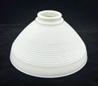 Vintage Corning 10" Milk Glass Waffle Shade Diffuser #824160