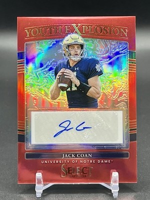 Jack Coan Autograph Youth Explosion Red 2022 Panini Select Draft Picks #YE-JCO