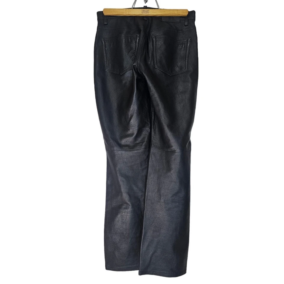 Pantalones de cuero vintage Calvin Klein talla 6 negros parcialmente forrados motociclista motocicleta Foto 2 de 4
