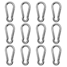 12 PCS Marine Grade 316 Stainless Steel Carabiners Heavy Duty for Gym, Swing,Dog