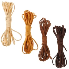  4 Rolls Korean Fleece Necklace Rope DIY Jewelry Supplies Cord Flat Faux Suede