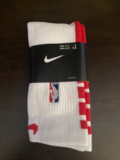 Nike NBA Authentics Socks Knee High WHITE/RED sz L - NEW