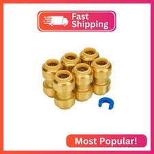 SUNGATOR 1/2 Inch Coupling, Push Pex Coupling 1/2 Inch, Brass Push-to-Connect Pl