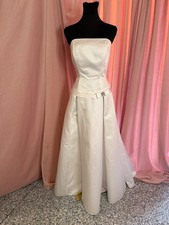 David's Bridal Galina Strapless White Wedding Dress Size 12