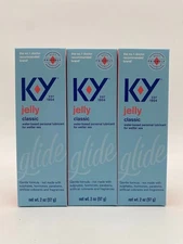 KY Jelly Classic Water-based lubricant 2 oz - Lot of 3