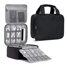 Electronics Organizer Case - Multi-Layer Full Flat Opening With Compartments ...
