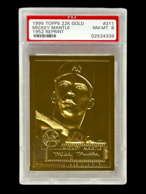 Mickey Mantle 1995 Topps 22k Gold 1952 Reprints #311 PSA NM-MT 8