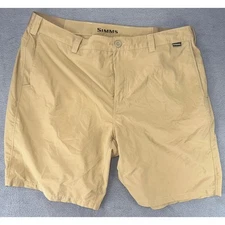 Simms Fishing Shorts Size 40x9 Mens Tan Nylon Brown Hiking Outdoor