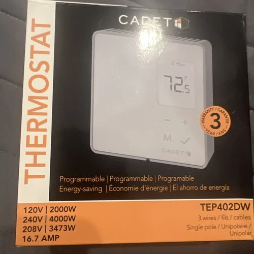 Cadet TEP402DW: Programmable Energy-Saving Wall Thermostat 120/208/240V (NEW)