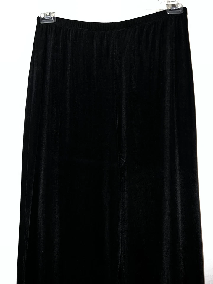 Pantalones CITIKNITS para mujer talla M negros lisos cintura elástica ajustados pierna ancha pull-ons Foto 2 de 4