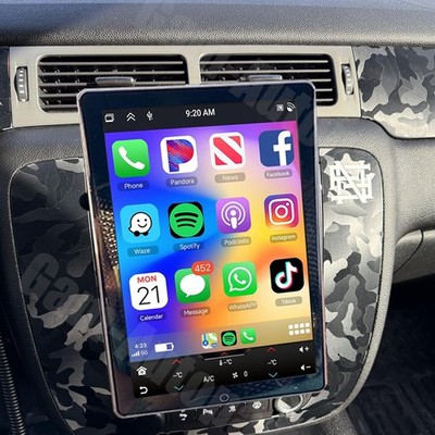 2+32G For Chevy 2007-2014 Tahoe Suburban Rotated CarPlay Android 15 Radio Stereo