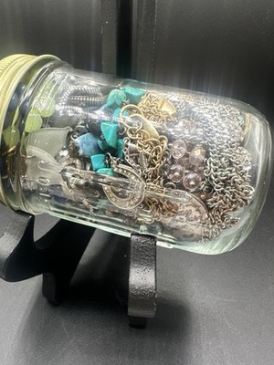 Jewelry Jar Lot Wearable Costume Vintage Avon Horseshoe Turquoise