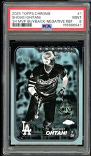 Shohei Ohtani 2025 Topps Chrome MVP Buyback Negative Refractor (19/50) #1 PSA 9