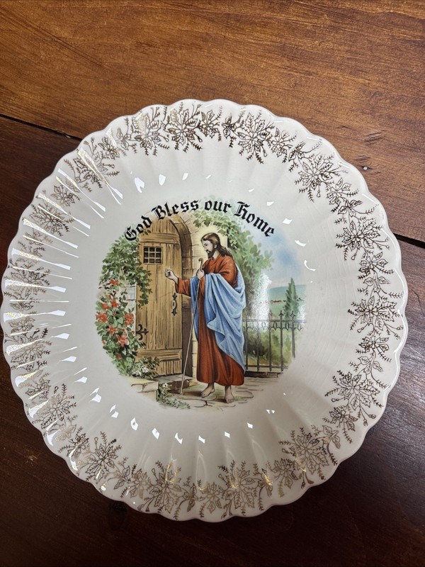 Vintage 1950’s Sanders collector’s Plate “Christ knocking At The Door” 22K USA