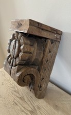 Antique Carved Wooden Corbel Bracket Shelf Indian