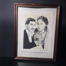 Groucho Marx & Margaret Dumont Mrs Upjohn Vintage Print Signed Lanse,  60/250
