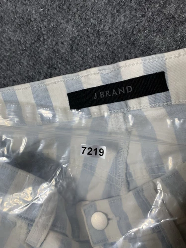 J BRAND Jules Striped High Rise Straight leg Jeans Size 28 Blue White Striped - Picture 23 of 23