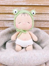 Bambola rana bambino all'uncinetto amigurumi uncinetto bambino bambola all'uncinetto regalo peluche