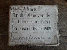 Manöverkarte Karte WW1 Kaiserzeit Korpsmanöver 8. Division 1909 