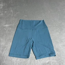 Athleta Transcend 7" Shorts Womens Small Blue Activewear Biking Gym